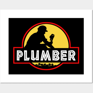 Plumber Jurassic Park Parody Logo Design Posters and Art